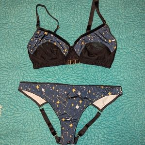 Colie Co Space Print Dani Bra Aster Open Brief